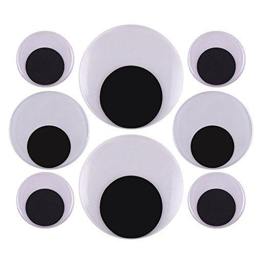 500 Pieces 6mm -12mm Black Wiggle Googly Eyes with Self-Adhesive