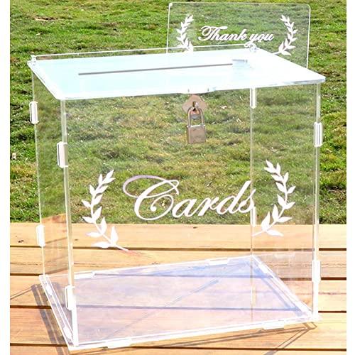 Wedding Card Box with Lock for Gift Table, Custom Wooden Cards Box wit –  SCC Signs
