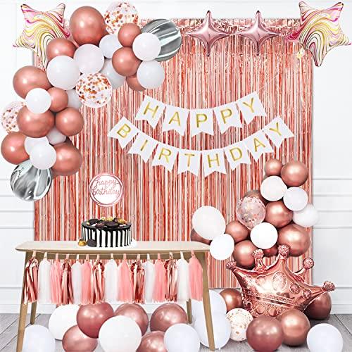 Gold Birthday Balloon Decorations with Birthday Banner and Tassel Garl –  Lasercutwraps Shop