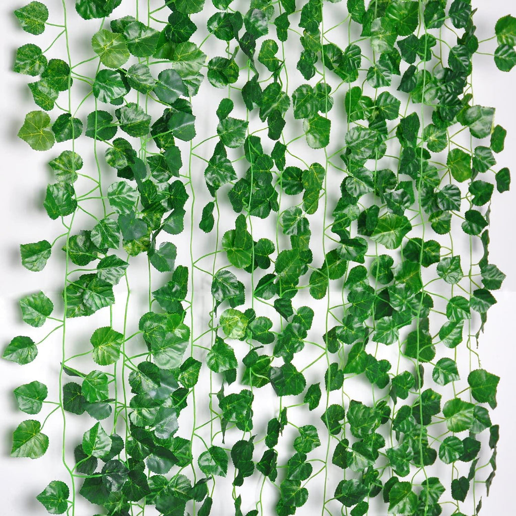JPSOR 24pcs Fake Leaves Artificial Ivy Garland Greenery Vines for