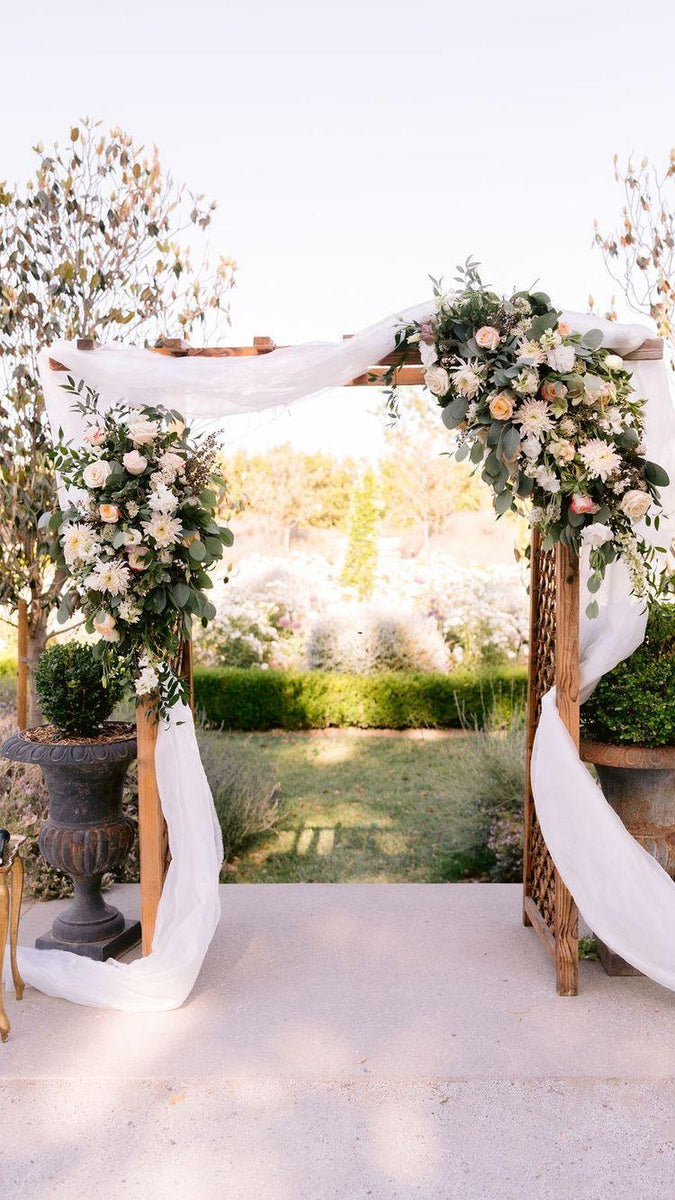 White Wedding Arch Drape Fabric 6 Yards for Wedding Ceremony Reception ...