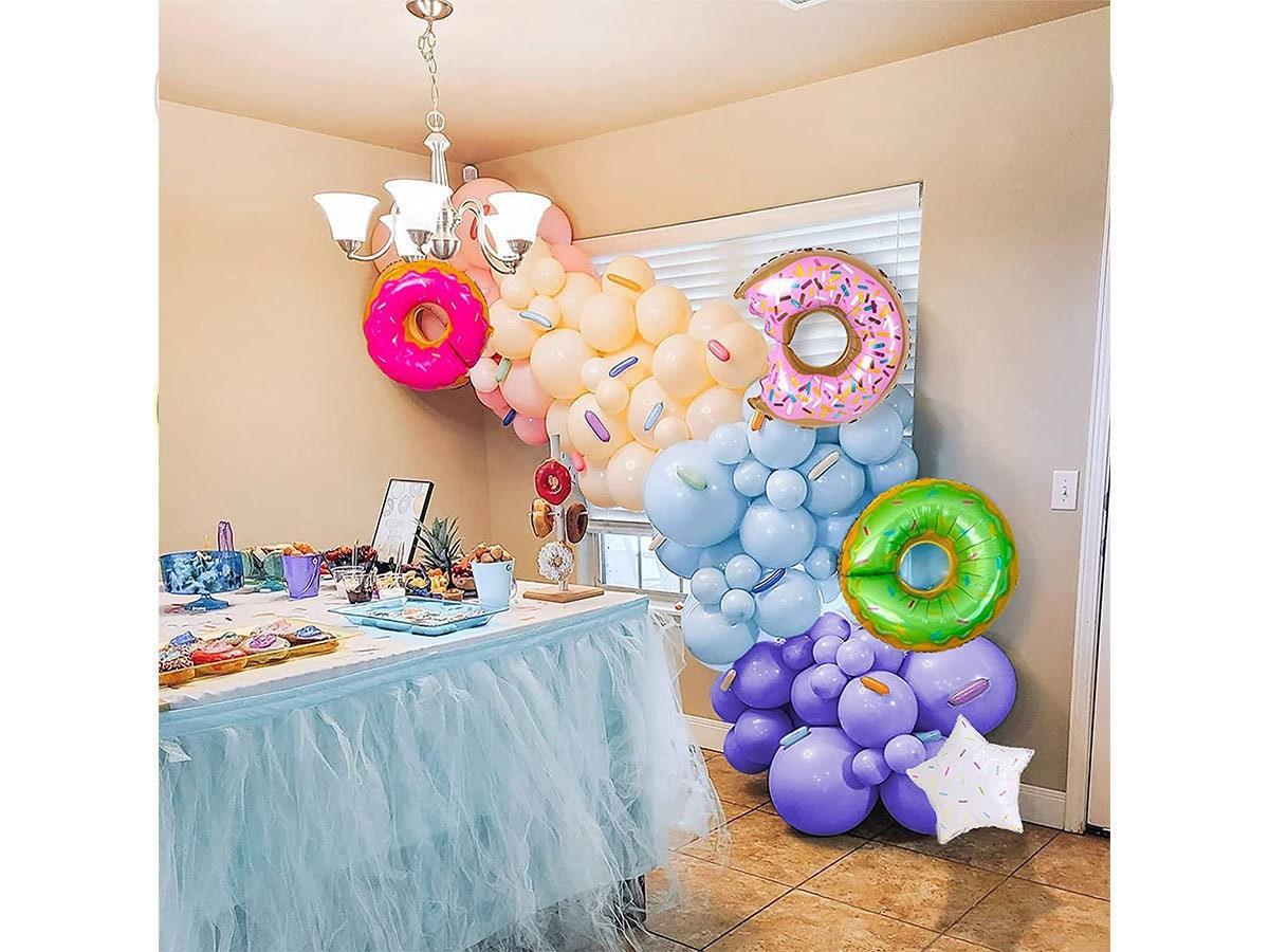 Macaron Donut Balloon Garland Arch Kit 169 pcs with Green, Purple, Yel ...