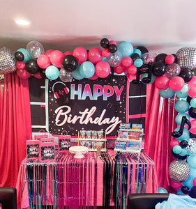 TIK TOK Balloon Garland Arch Kit, Musical Tiktok Theme Birthday Disco Party Balloon Decoration, Tik Tok Birthday Balloon Arch Kit - Lasercutwraps Shop