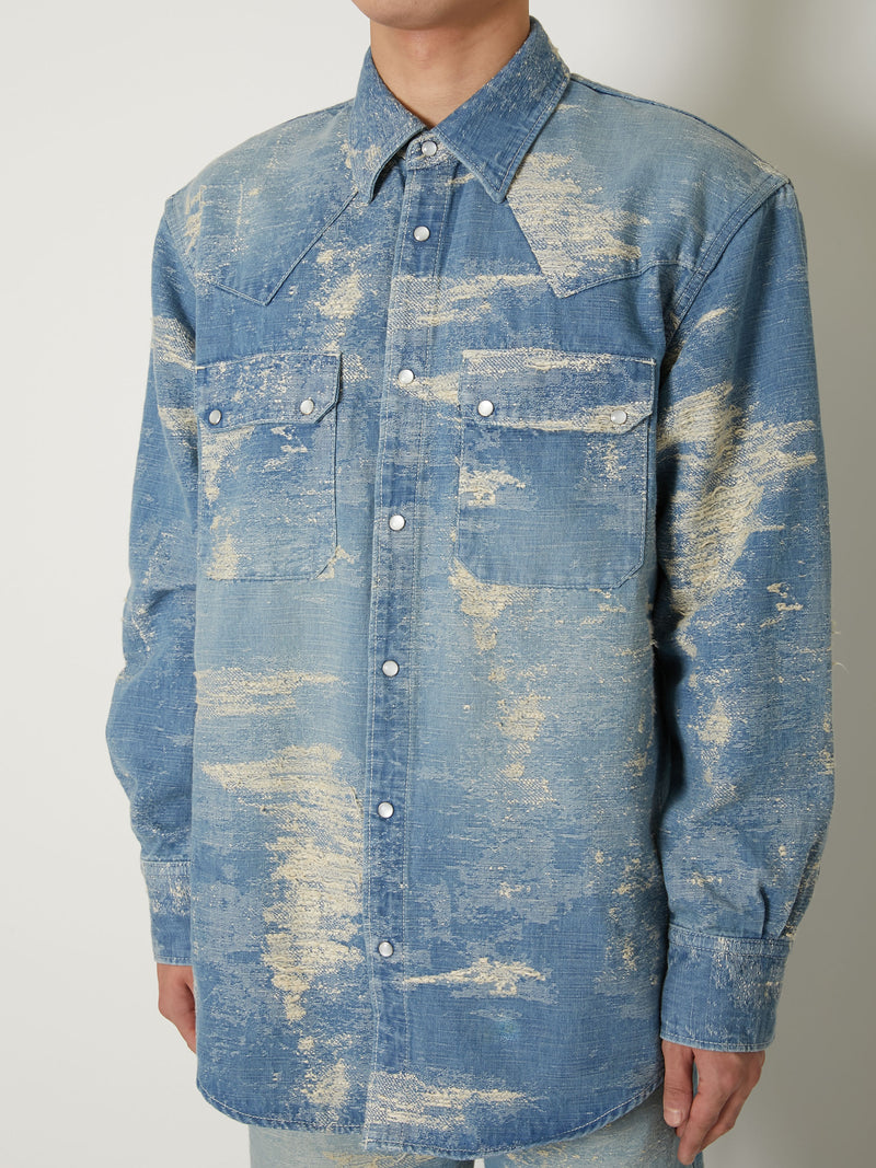 TAAKK DENIM WESTERN SHIRTS BLEACH