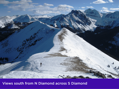 Views south from N Diamond across S Diamond, Colorado