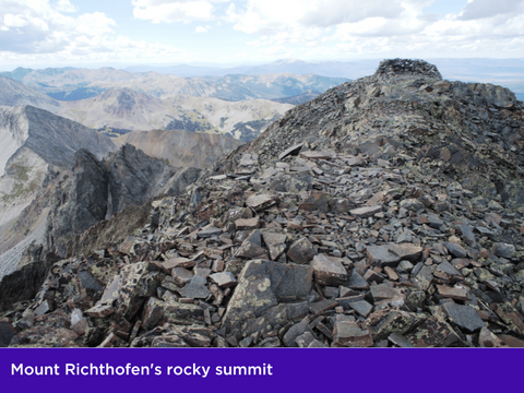 Mount Richthofens' rocky summit, Colorado