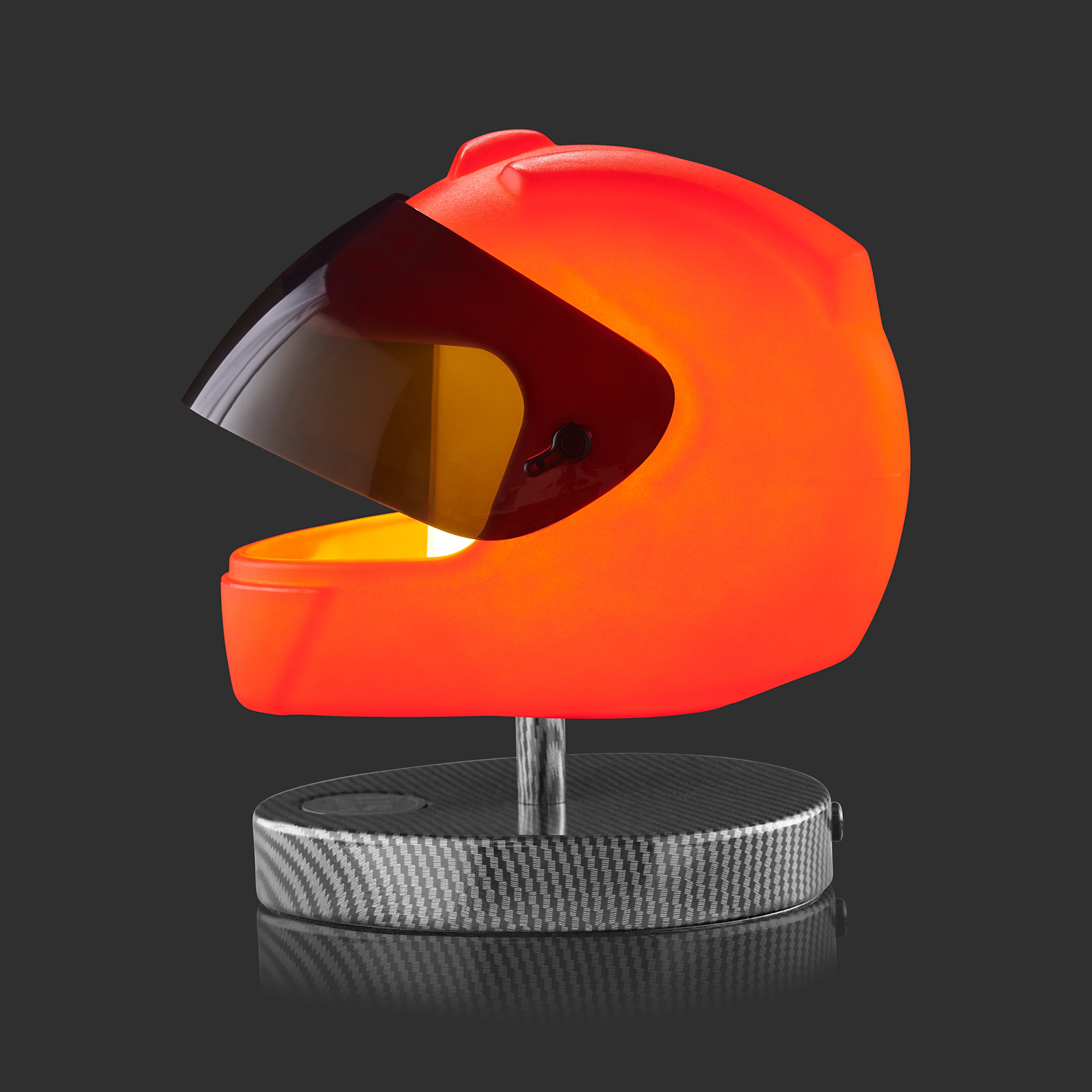 Motorcycle Helmet Table Lamp / Red | Lid Lamps