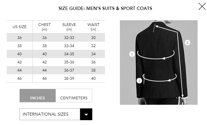 hugo boss t shirt size guide