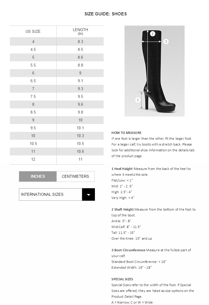 Georgia Boot Size Chart