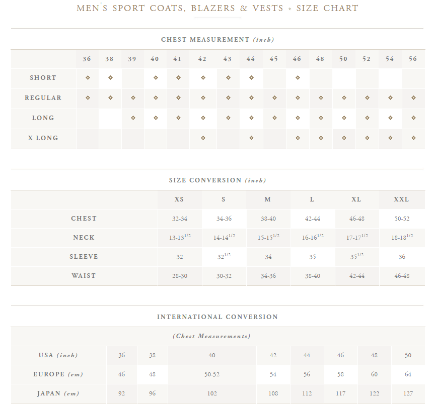 aquatalia size guide