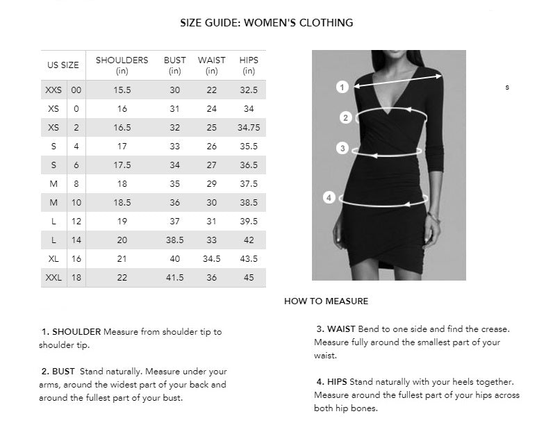 Vince Camuto Dress Size Chart