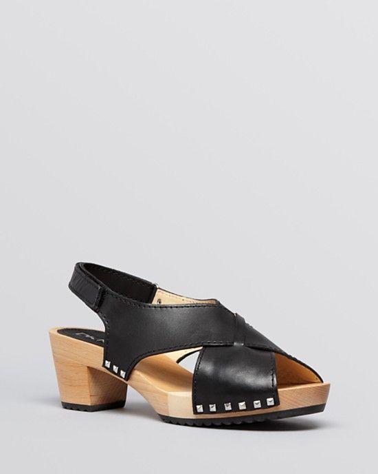 black platform clogs