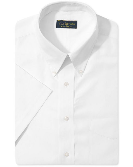 Club Room Wrinkle Resistant Solid Short-Sleeve Dress Shirt ...