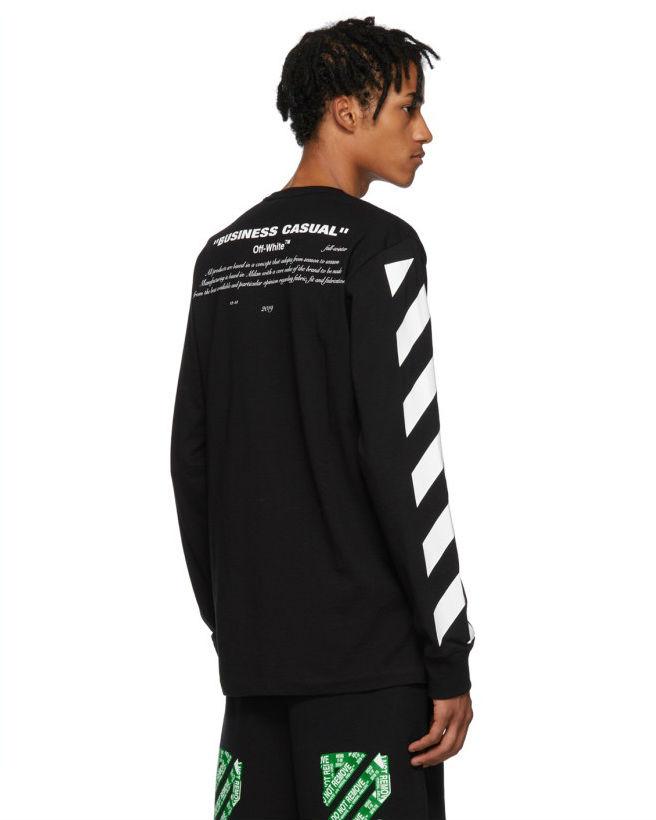 pakke Macadam træk vejret Off-White C/O Virgil Abloh Black Diagonal Bernini Long Sleeve T-Shirt –  Fashionbarn shop