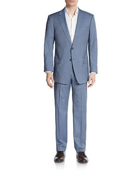 Armani Collezioni Regular-Fit Herringbone Virgin Wool Suit ...