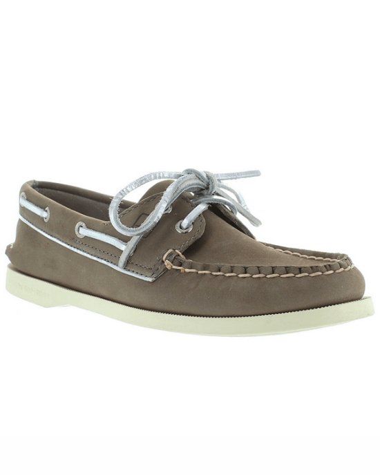silver sperry boat shoes