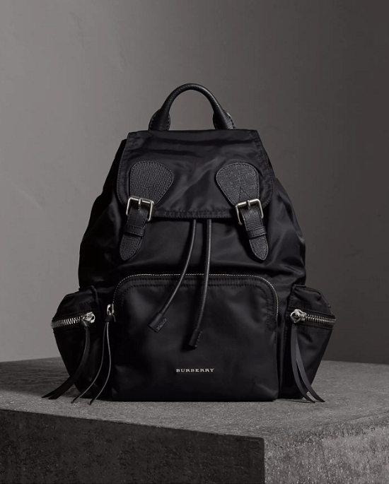 burberry the medium rucksack in technical nylon and leather