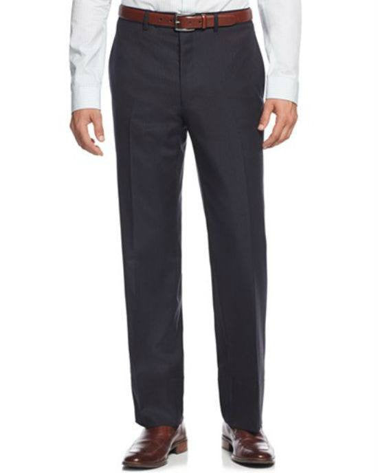 Calvin Klein Navy Pinstripe Peak Lapel Slim-Fit 2 Piece Suit ...