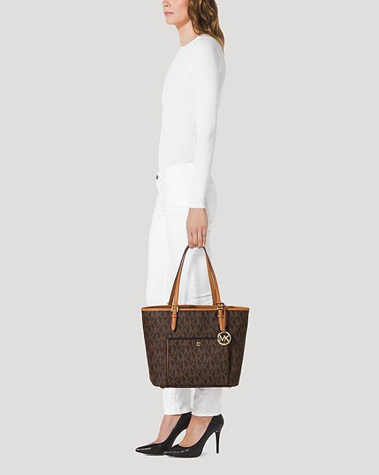 mk jet set snap pocket tote