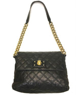 MARC JACOBS black quilted leather 'XL Single' shoulder bag