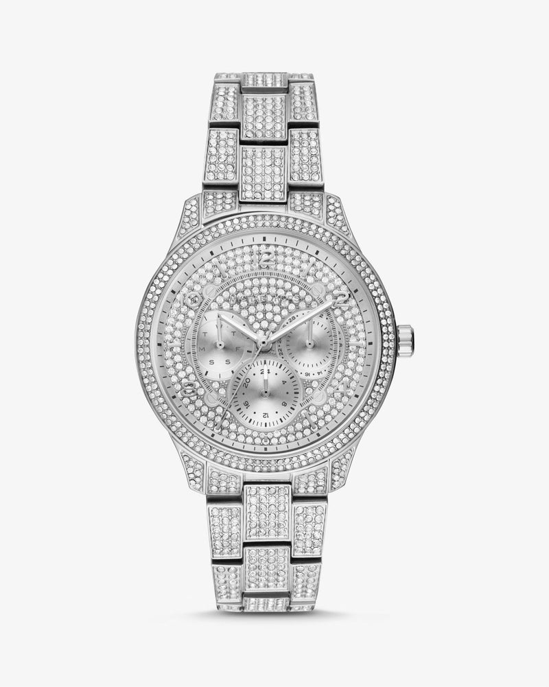 michael kors pave watch silver