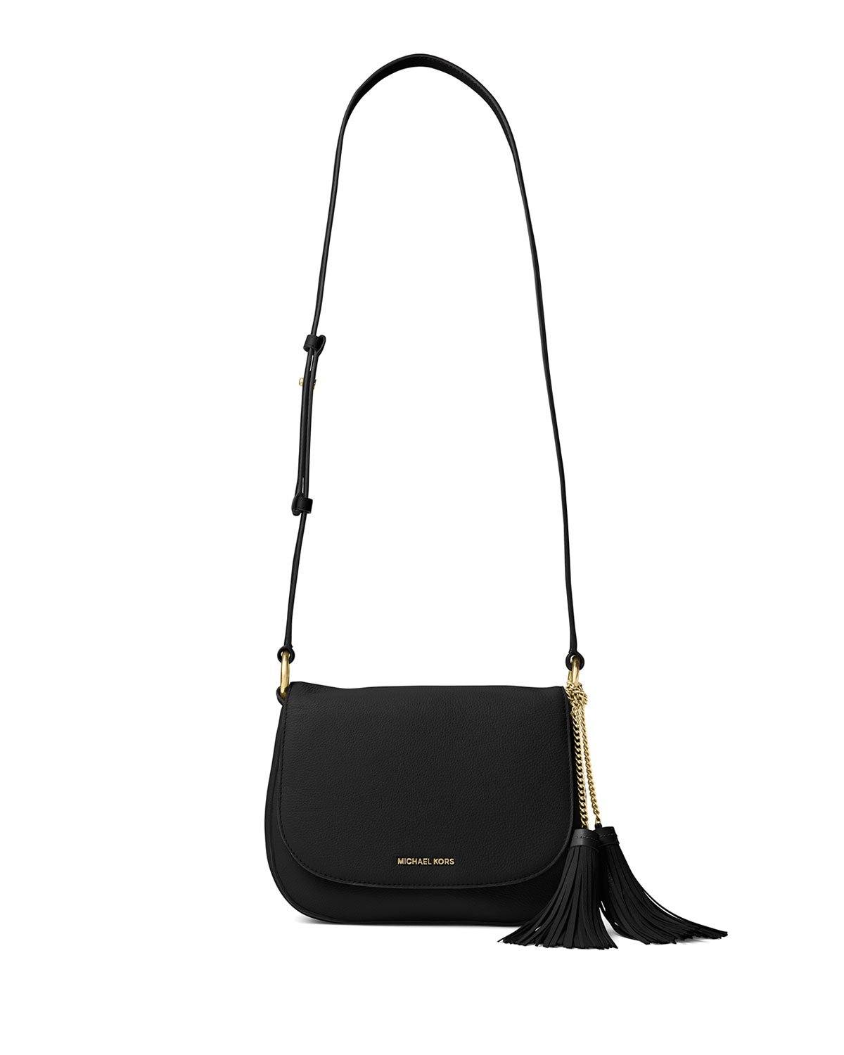 michael kors black saddle bag