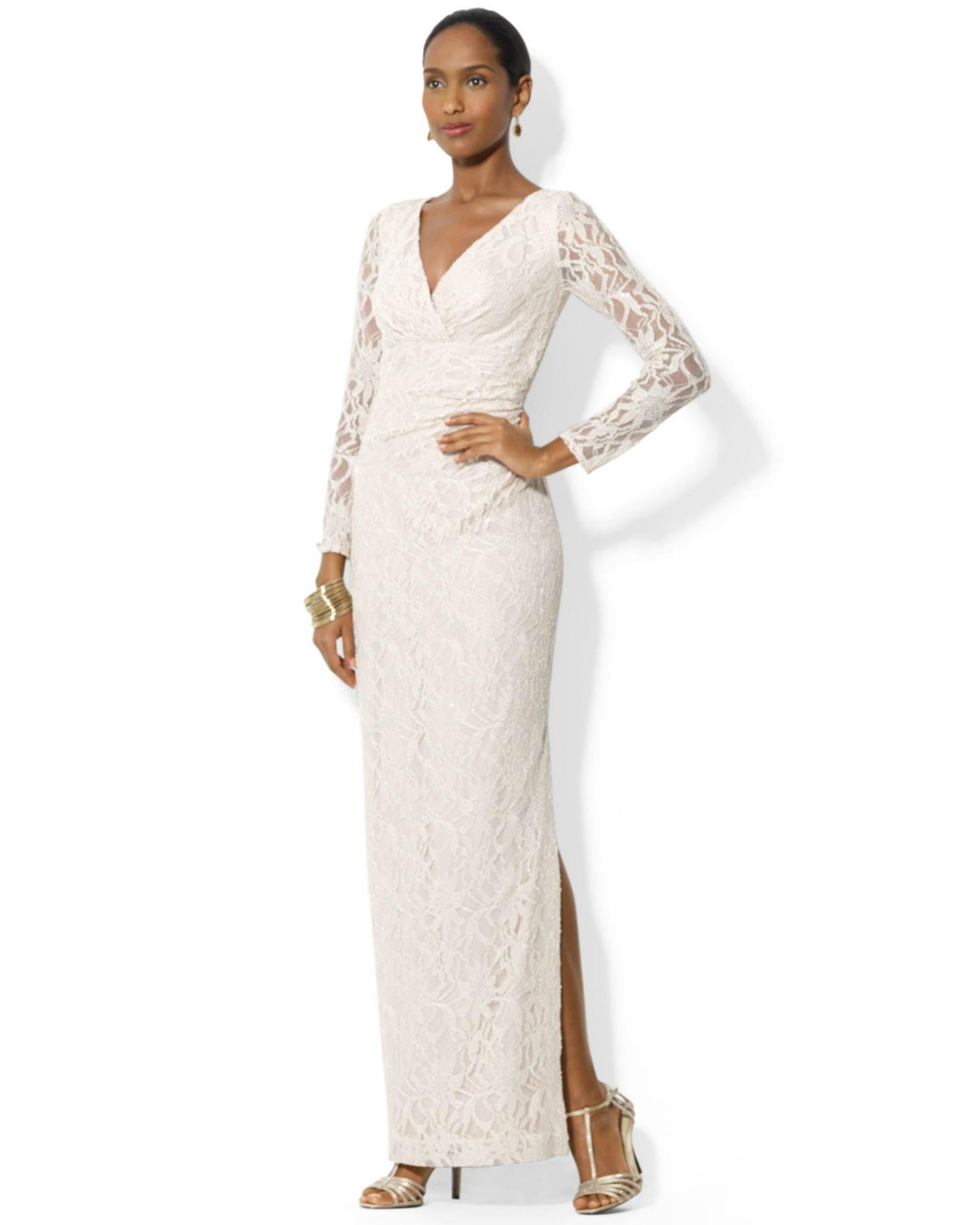 long sleeve ralph lauren evening dresses