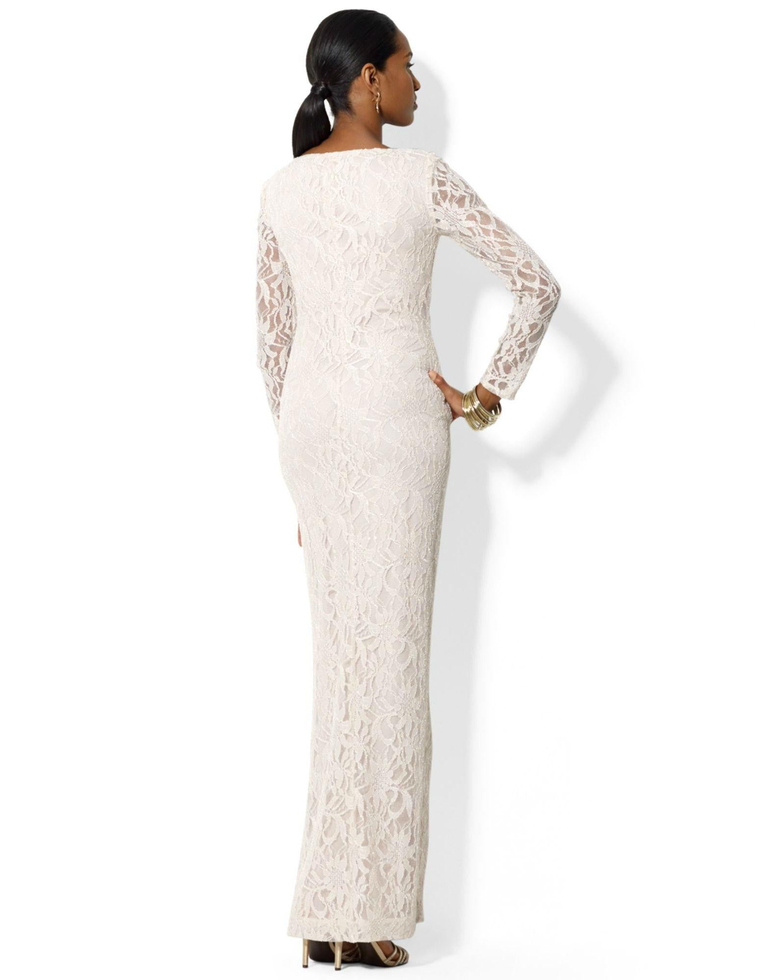 ralph lauren long sleeve gown