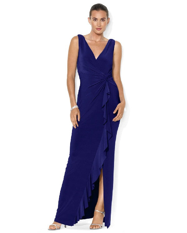 ralph lauren blue evening dress