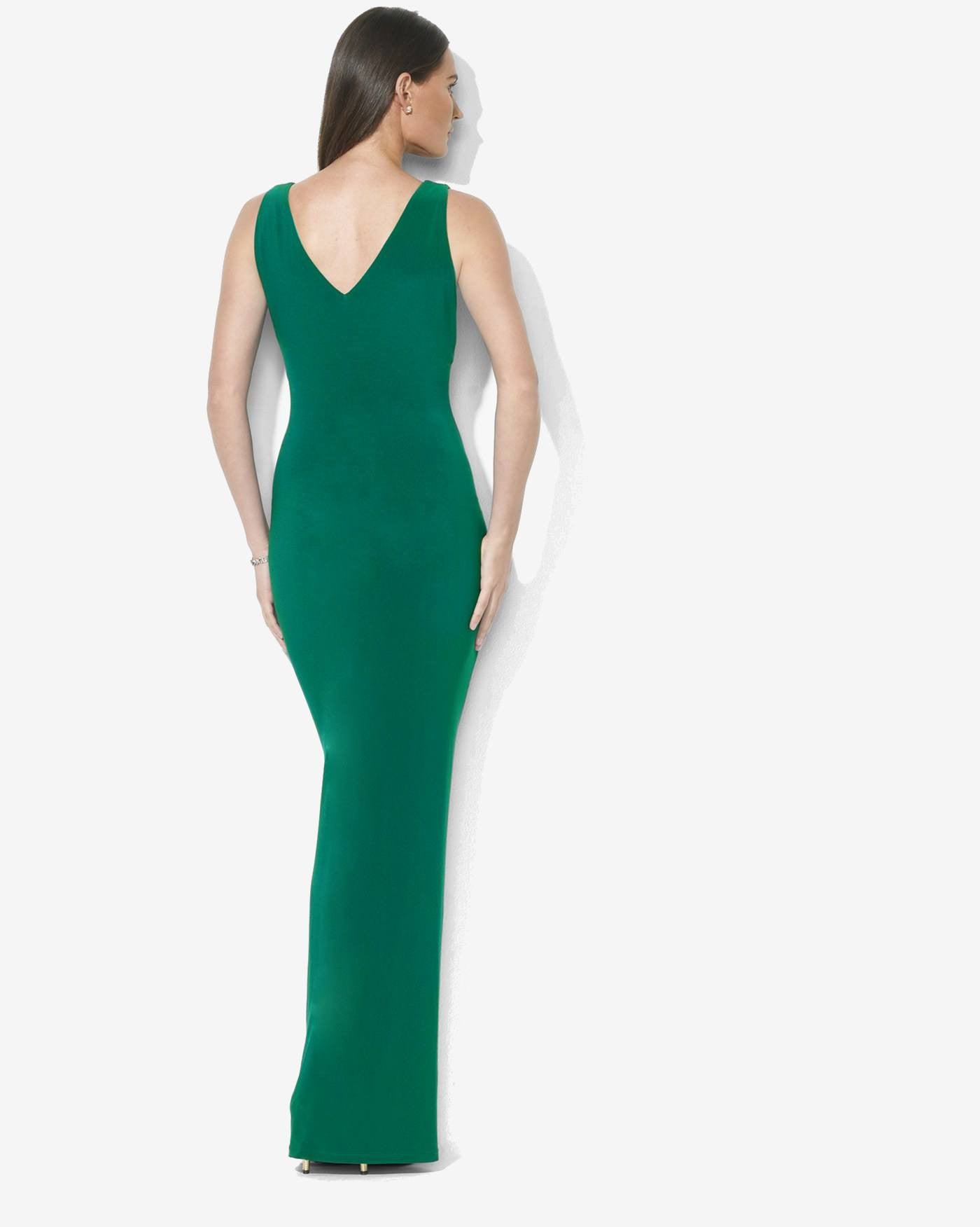 ralph lauren green evening dress