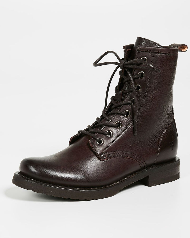 frye women's veronica lace up combat booties