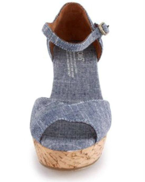 toms chambray wedge