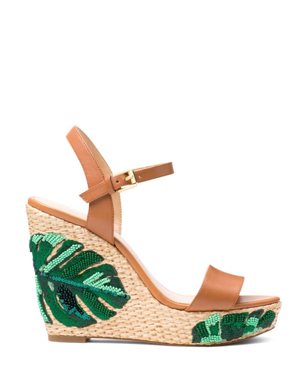 michael michael kors jill leather wedge sandals