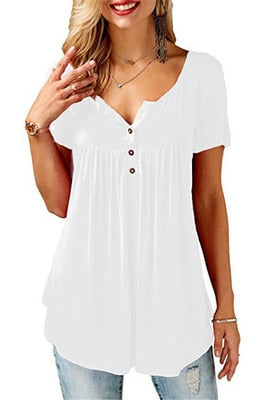 Women's V Neck Short Sleeve Top, Plus Size – Fashionbarn shop