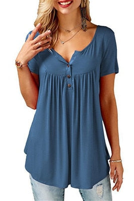 Women's V Neck Short Sleeve Top, Plus Size – Fashionbarn shop