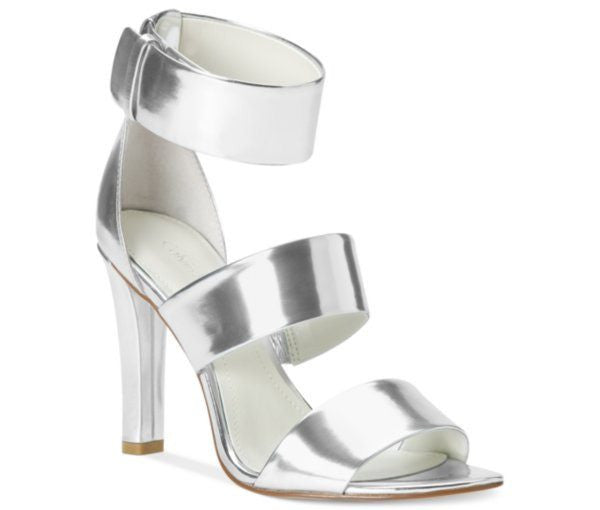 calvin klein silver sandals