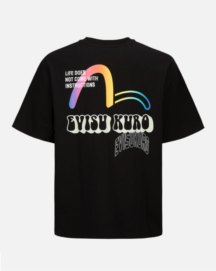 Evisu Rainbow Seagull Printed T-Shirt
