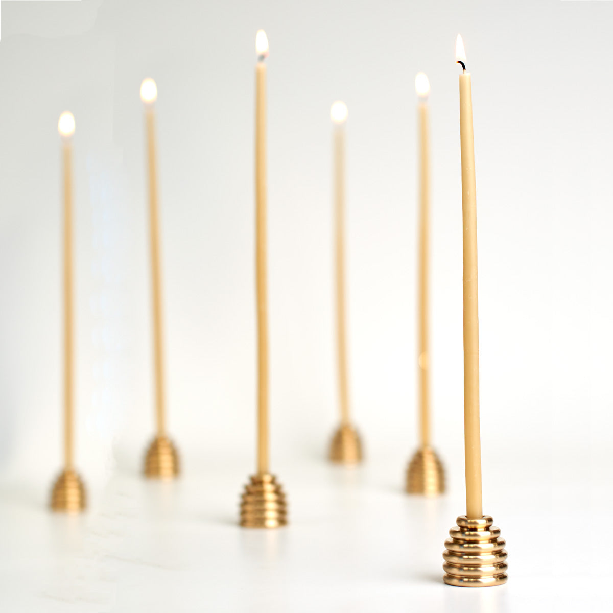 Black Label - Reversible Beehive Candle Holder - 2 (Brass)