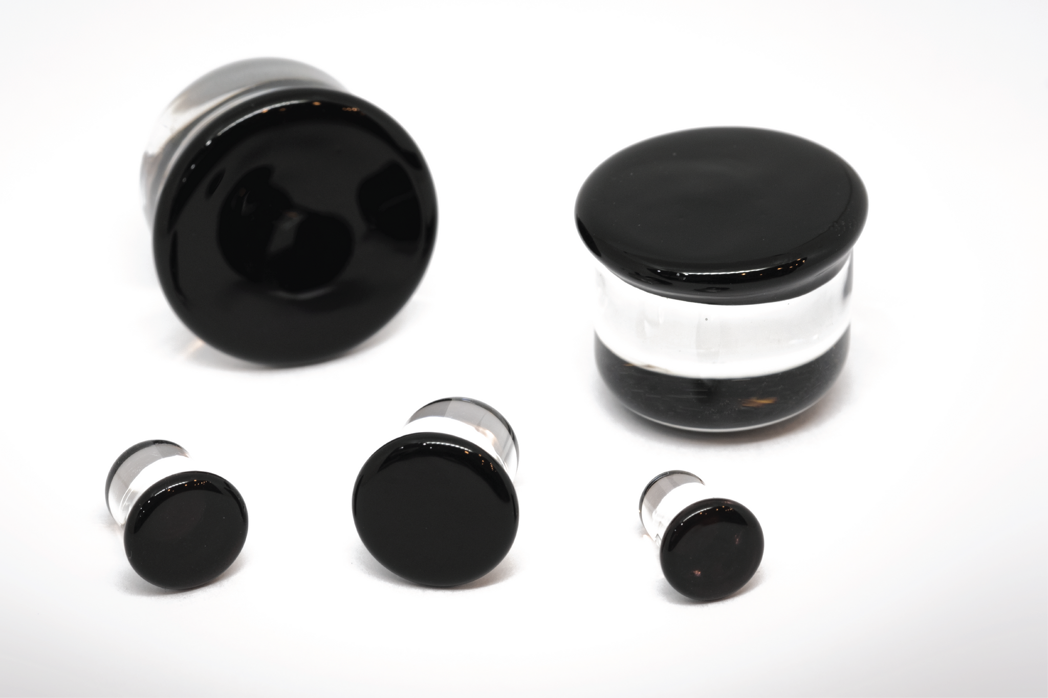 Glass Wear Studio Plugs -  Single Flare Color Front (Black)