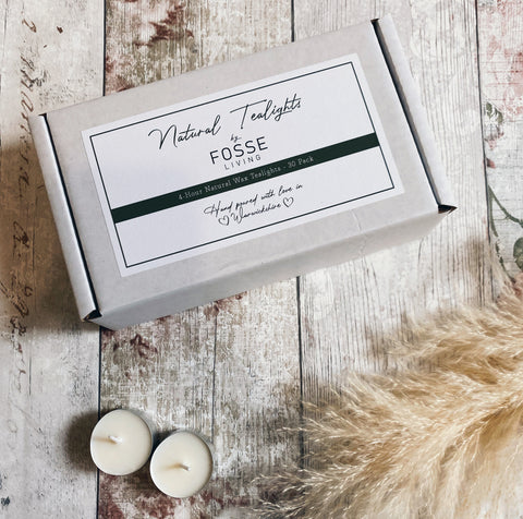 Natural Hand-Poured Unscented Soy Tealights