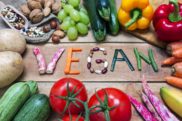 vegan food displayed on a table