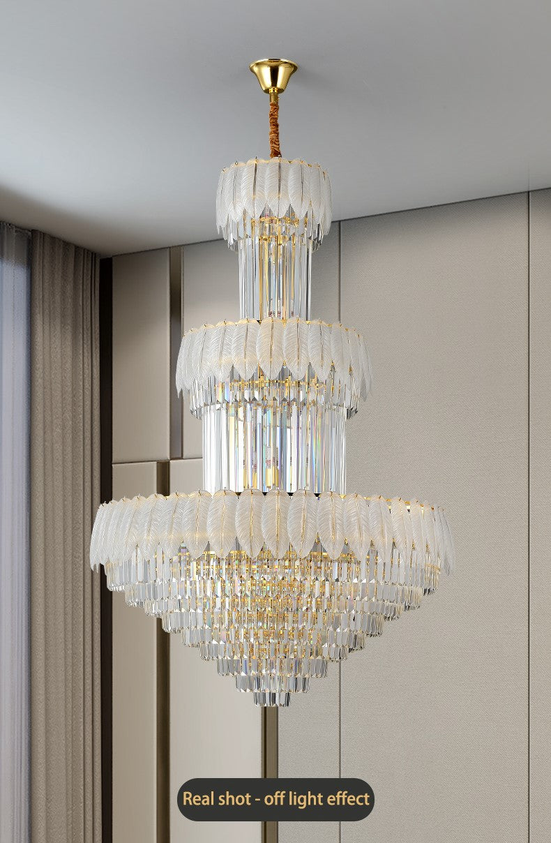 EUROPEAN SPIRAL FEATHER CHANDELIER - LODAMER