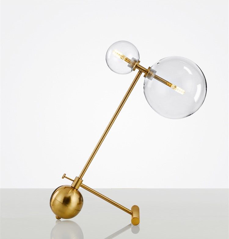 TWO HEADS GLASS TABLE LAMP - LODAMER