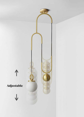 OPAL GLASS GLOBE PENDANT LAMP - gold pendant light