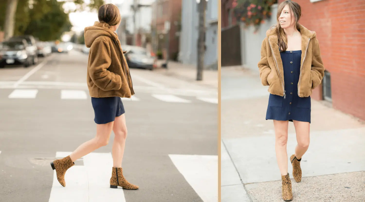 Look avec bottines leopard sale