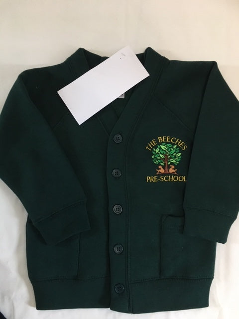 The Beeches Pre School Cardigan with LOGO   Navy or Bottle Green