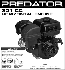 301cc 8HP Harbor Freight Predator Owners Manual