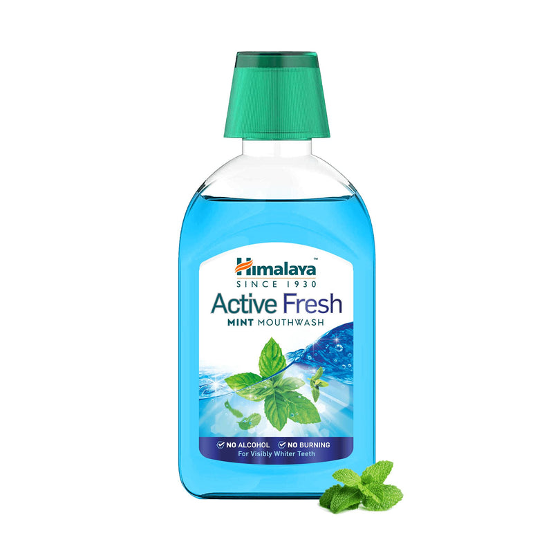 Himalaya Active Fresh Mint Mouthwash 215ml - For Visible Whiter Teeth