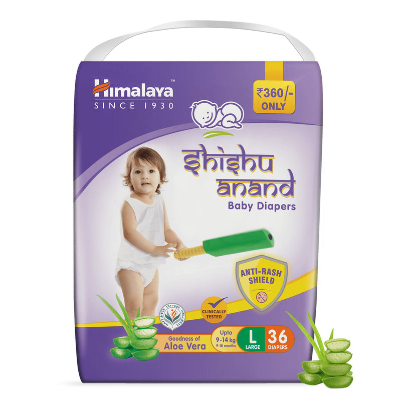 Himalaya Shishu Anand Diapers Large-36's - Soft, easy-to-fit diapers