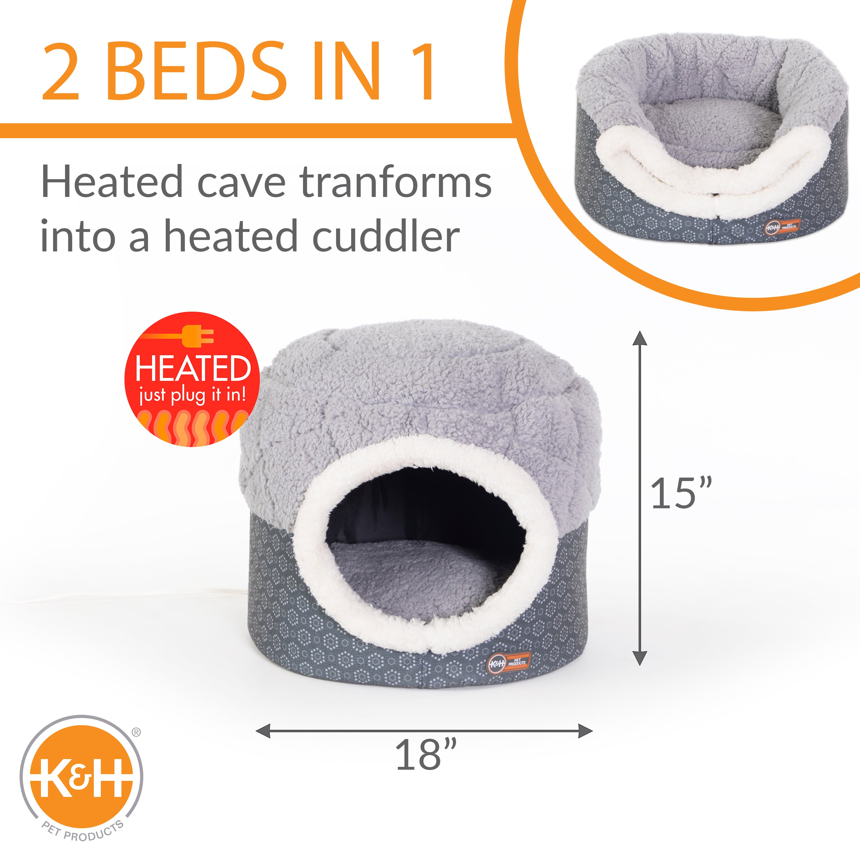 K&H Thermo-Pet Nest Heated Cat Bed-image-1